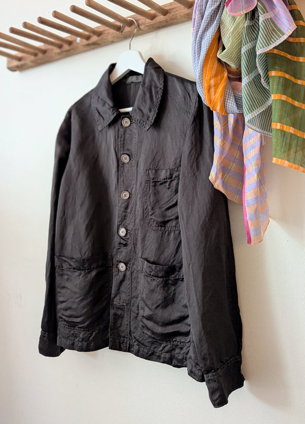 CP Shades shirt jacket button up shacket linen satin summer fashion clothing Shop Boston Sowa made in usa