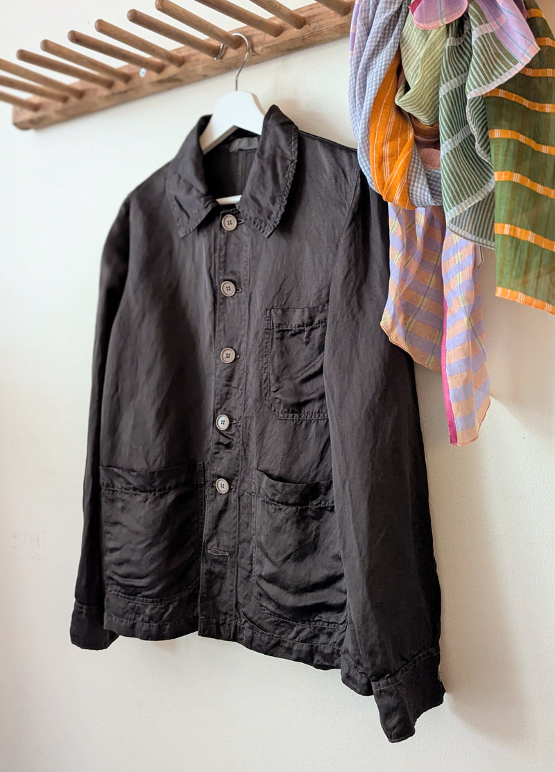 CP Shades shirt jacket button up shacket linen satin summer fashion clothing Shop Boston Sowa made in usa
