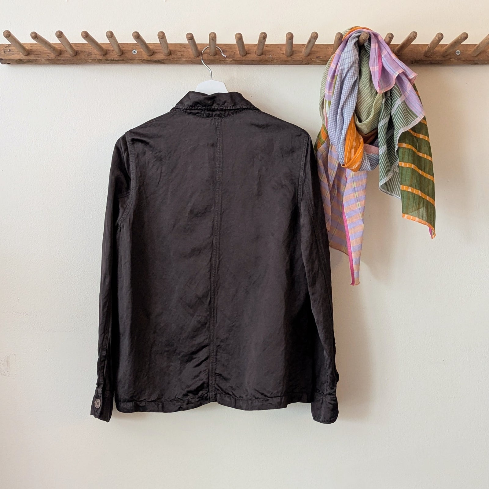 CP Shades Linen & Viscose Satin Jacket - Oliveito | Stitch