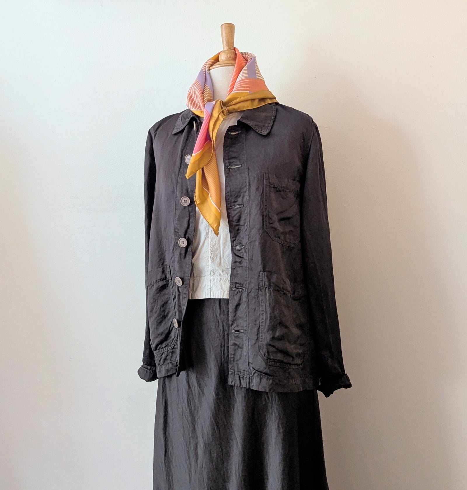 CP Shades Linen & Viscose Satin Jacket - Oliveito | Stitch