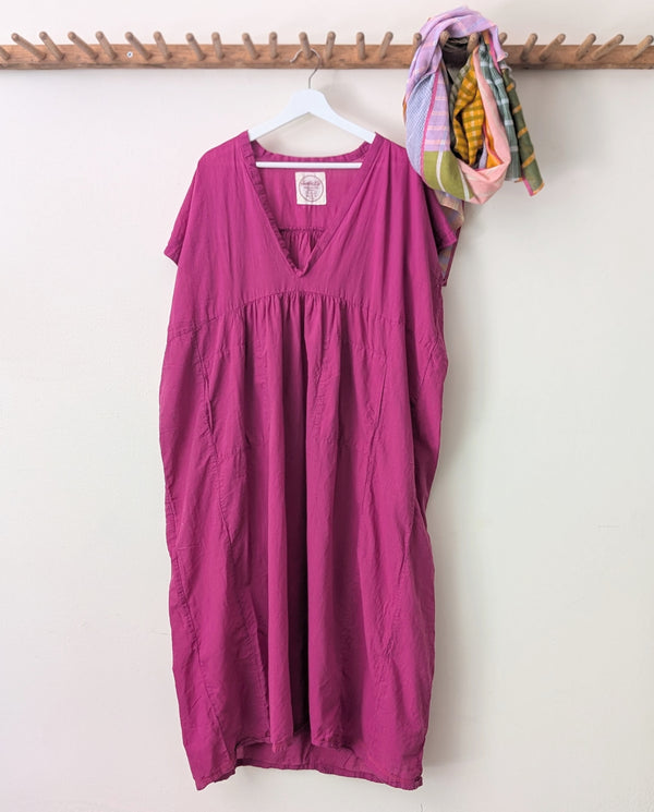 Long V Dress - Magenta