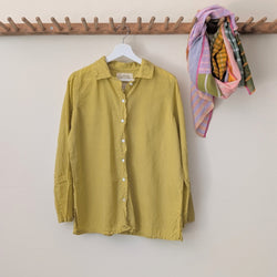 Khadi Cotton Button Down Shirt - Lemongrass