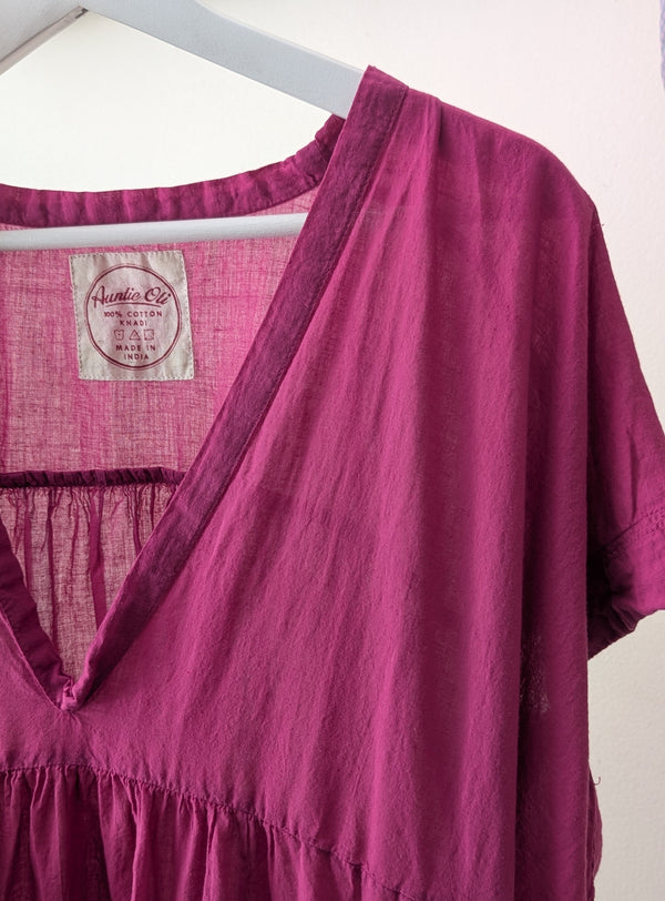 Long V Dress - Magenta