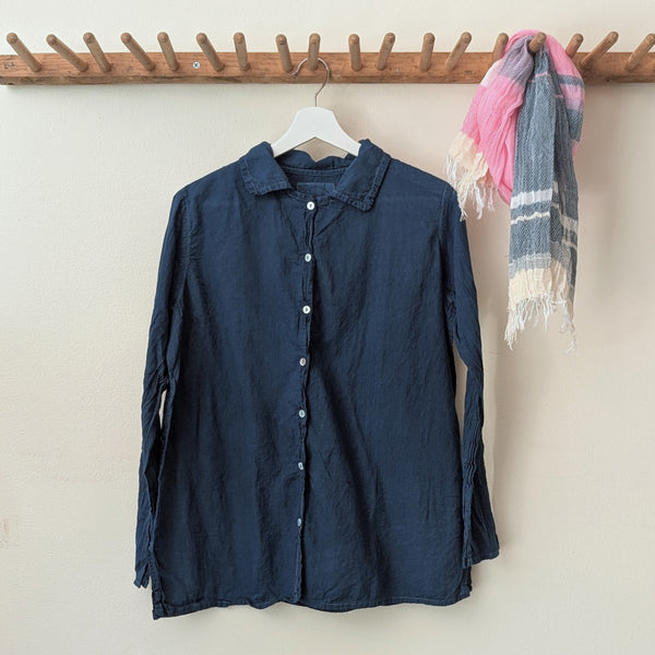 Khadi Cotton Button Down Shirt - Indigo