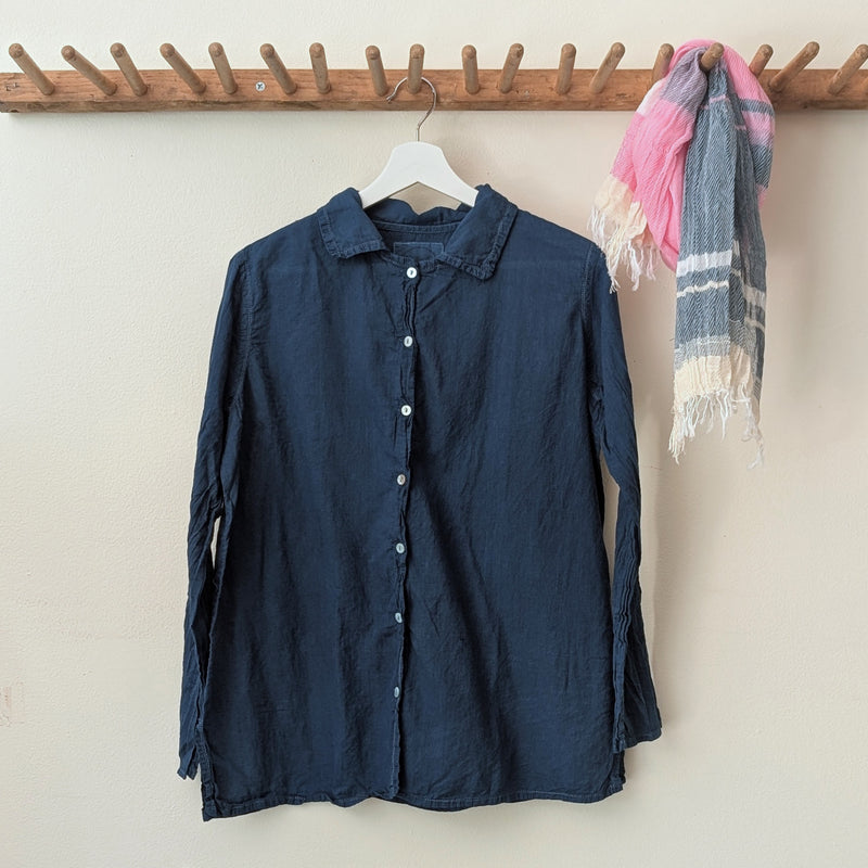 Khadi Cotton Button Down Shirt - Indigo
