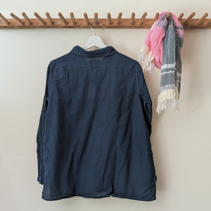 Khadi Cotton Button Down Shirt - Indigo