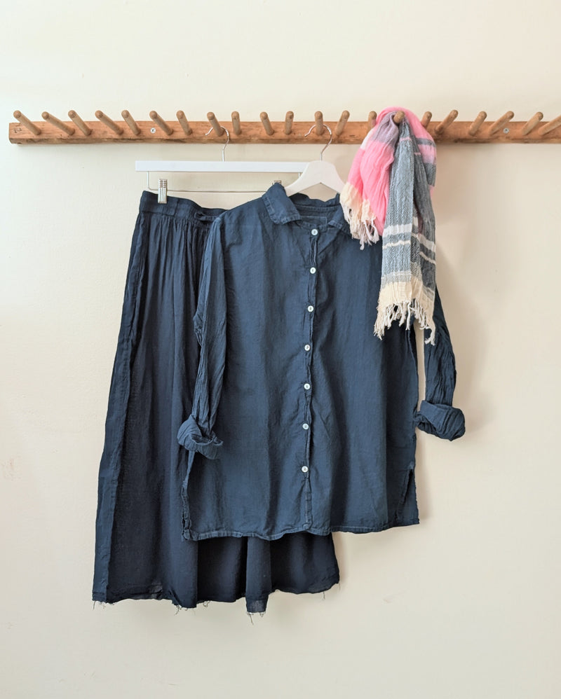 Khadi Cotton Button Down Shirt - Indigo