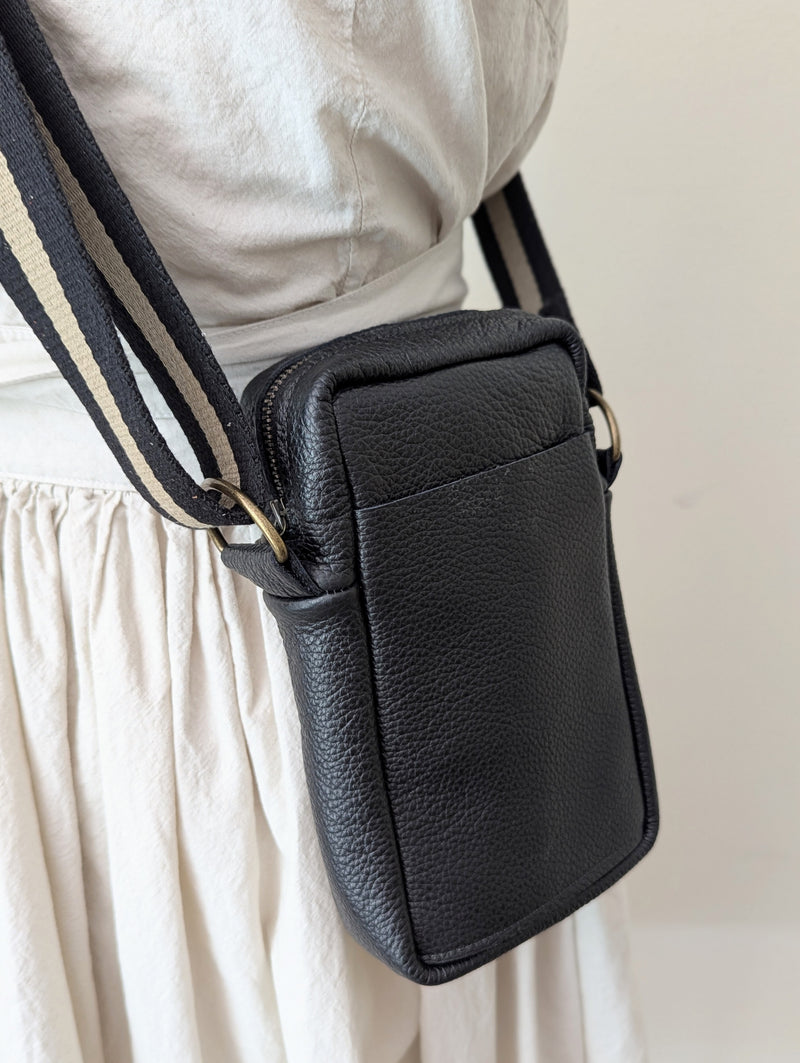 Stitch and Tickle unisex messenger travel bag adjustable strap shoulder crossbody leatherwork handmade sowa shop Boston gift shop store