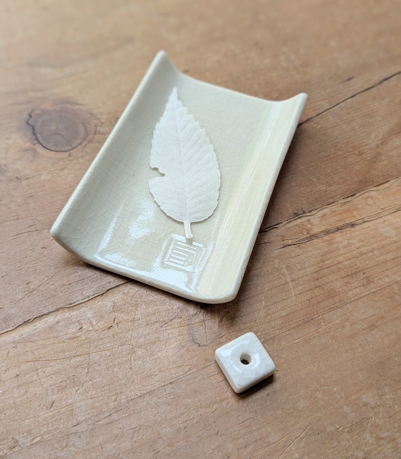 Yukari Japanese handmade ceramic incense holder burner plate Nippon kondo sowa boutique gift shop store Boston local porcelain white
