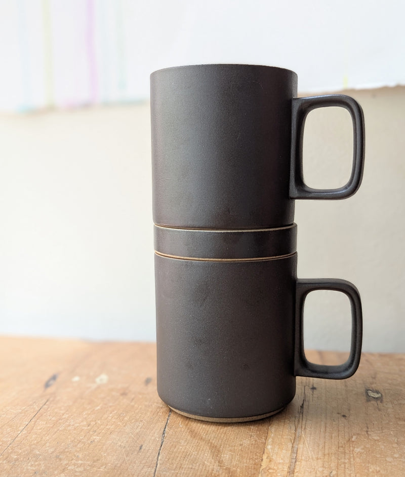 Hasami Porcelain Mugs ceramic matte black finish cup kitchen coffee tea stackable minimalist Japan boston market small business gift shop sowa 