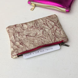 small leather metallic pouches travel wallet cardholder coinpurse handmade handcrafted leather leatherwork gift shop sowa boston 