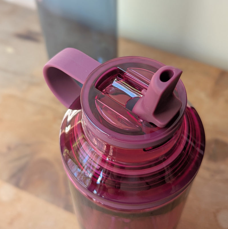 Pink water bottle with a clear cap on a wooden surface

Japanese reusable water bottles plastic travel portable clear transparent BPA free KINTO sowa Boston gift shop boutique store