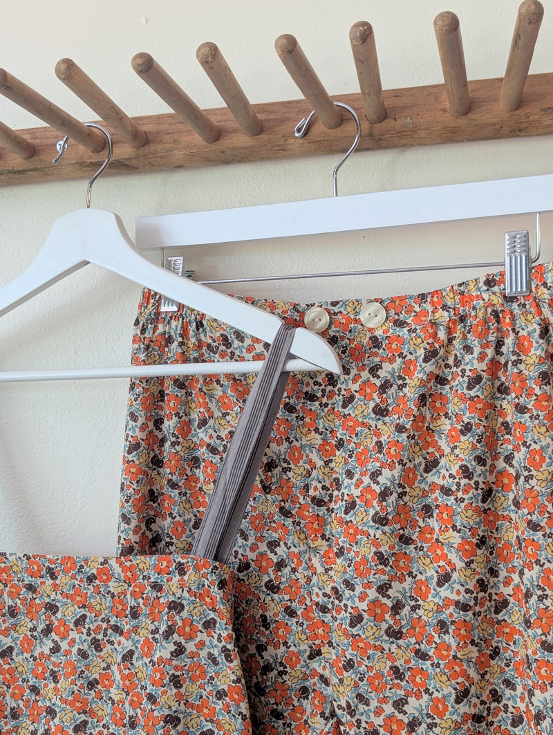 Domi Midi organic cotton floral vintage pants pjs pajamas sleepwear loungewear shop boston sowa boutique store gift