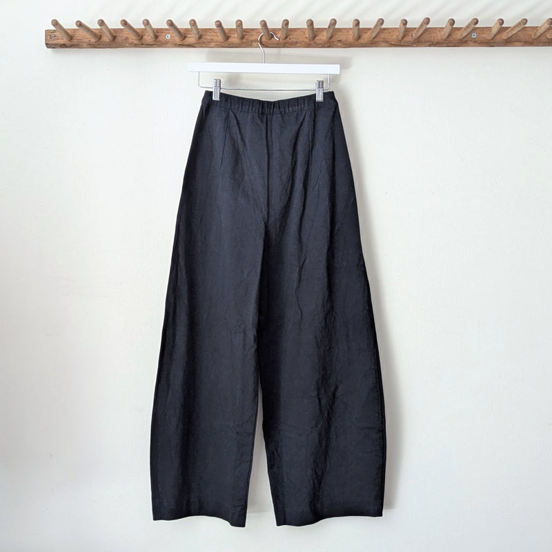 Tailored Twill Wide Leg Pants - Black