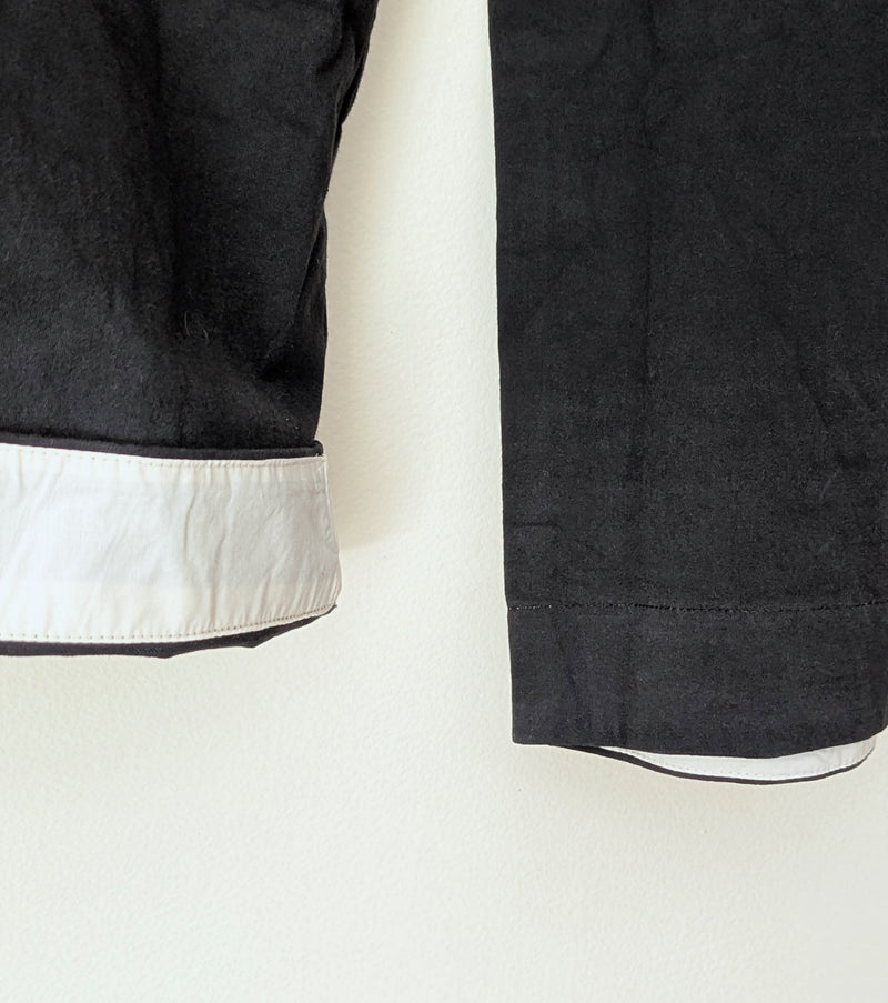 Tailored Twill Wide Leg Pants - Black