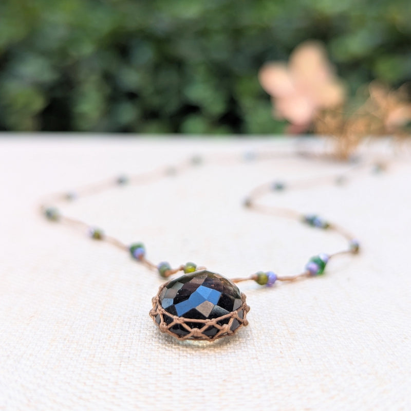 Tibetan macrame necklace bio lemon crystal stone jewelry shop boston sowa gift store 