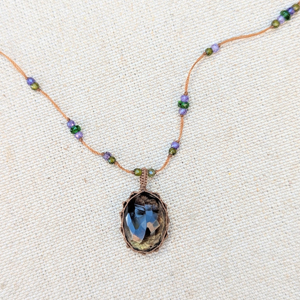 Tibetan macrame necklace bio lemon crystal stone jewelry shop boston sowa gift store 