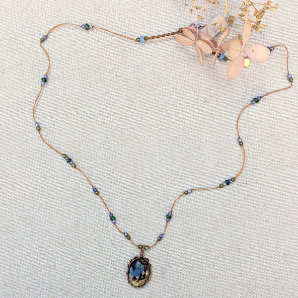 Tibetan macrame necklace bio lemon crystal stone jewelry shop boston sowa gift store 