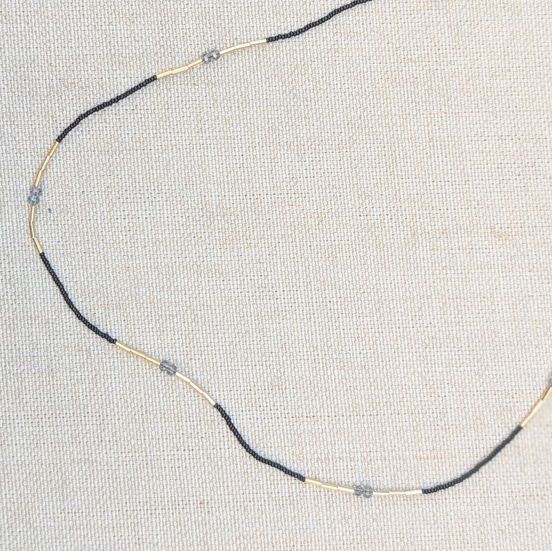 Labradorite and Gold Bead Necklace