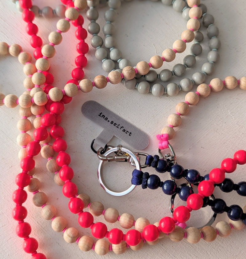 Ina Seifart Handikette Phone Necklace handmade wood beads gift shop sowa boston fashion accessories independent boutique lanyard keychain