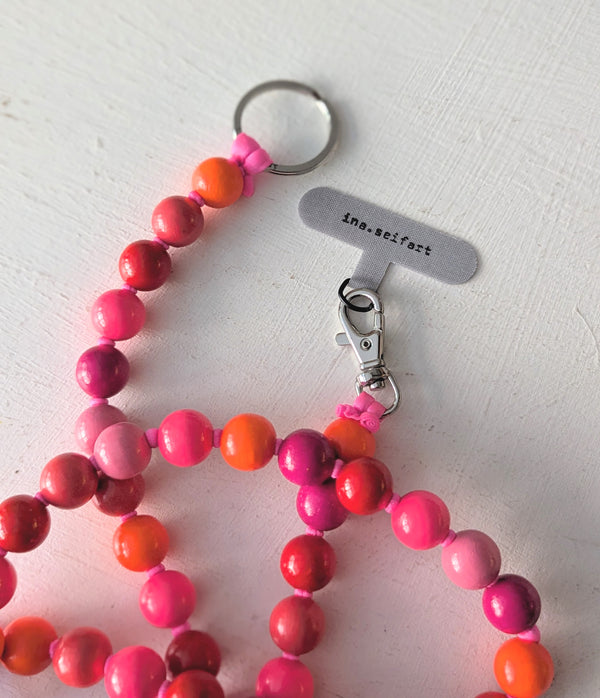 Phone Chain Necklace Big Beads - Pink Mix