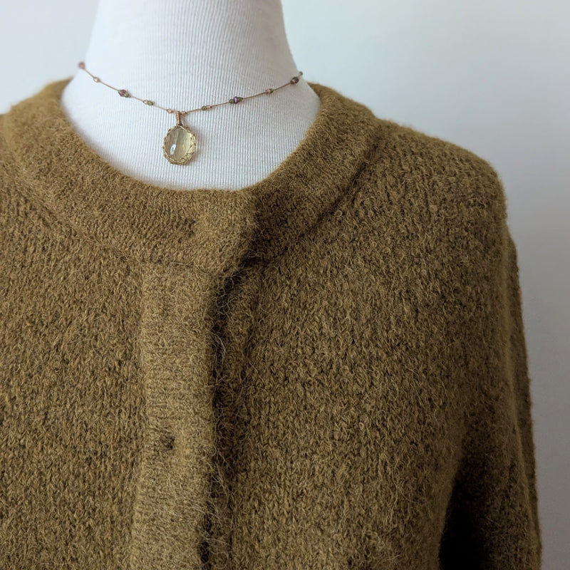 Fluffy Knit Cardigan - Tobacco