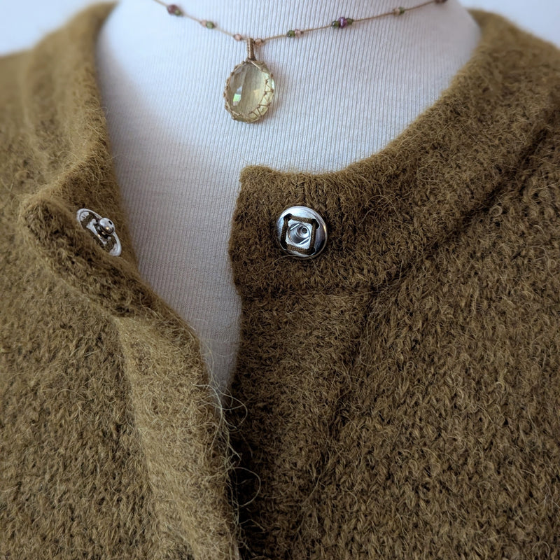Fluffy Knit Cardigan - Tobacco