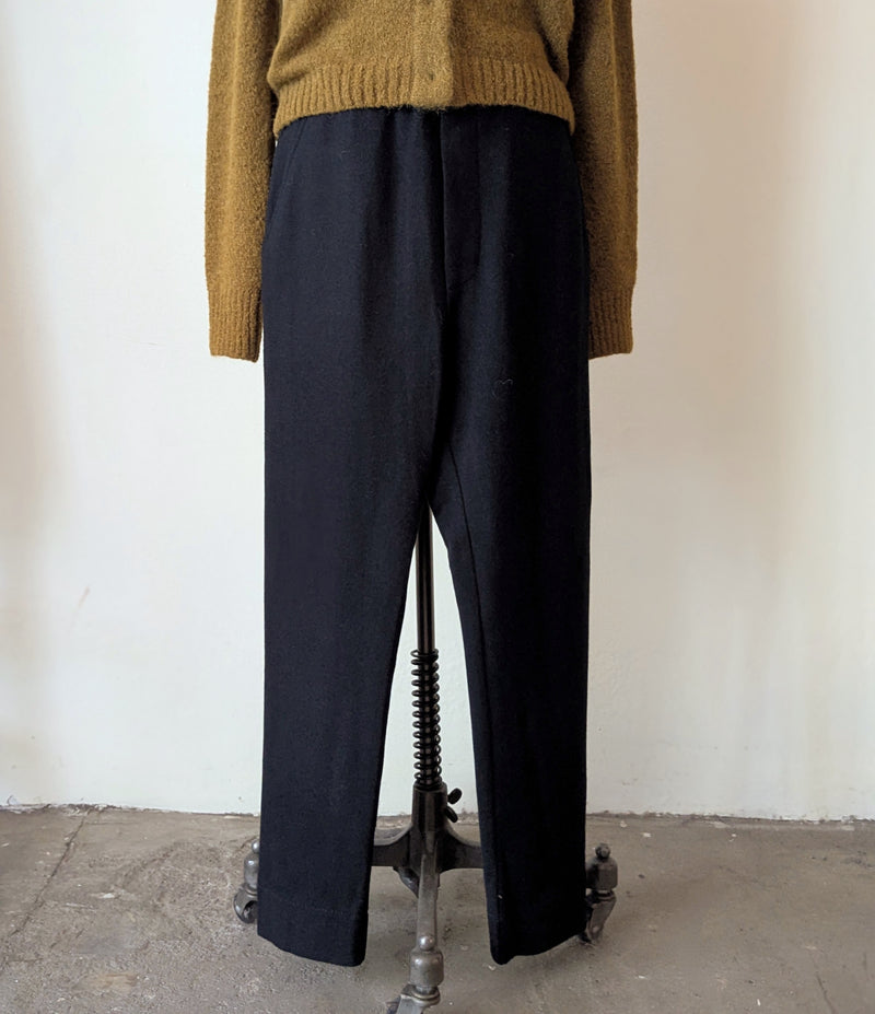 Wool Jersey Trousers - Coal Black