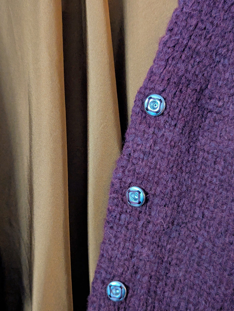 Knit V-Neck Cardigan - Bordeaux