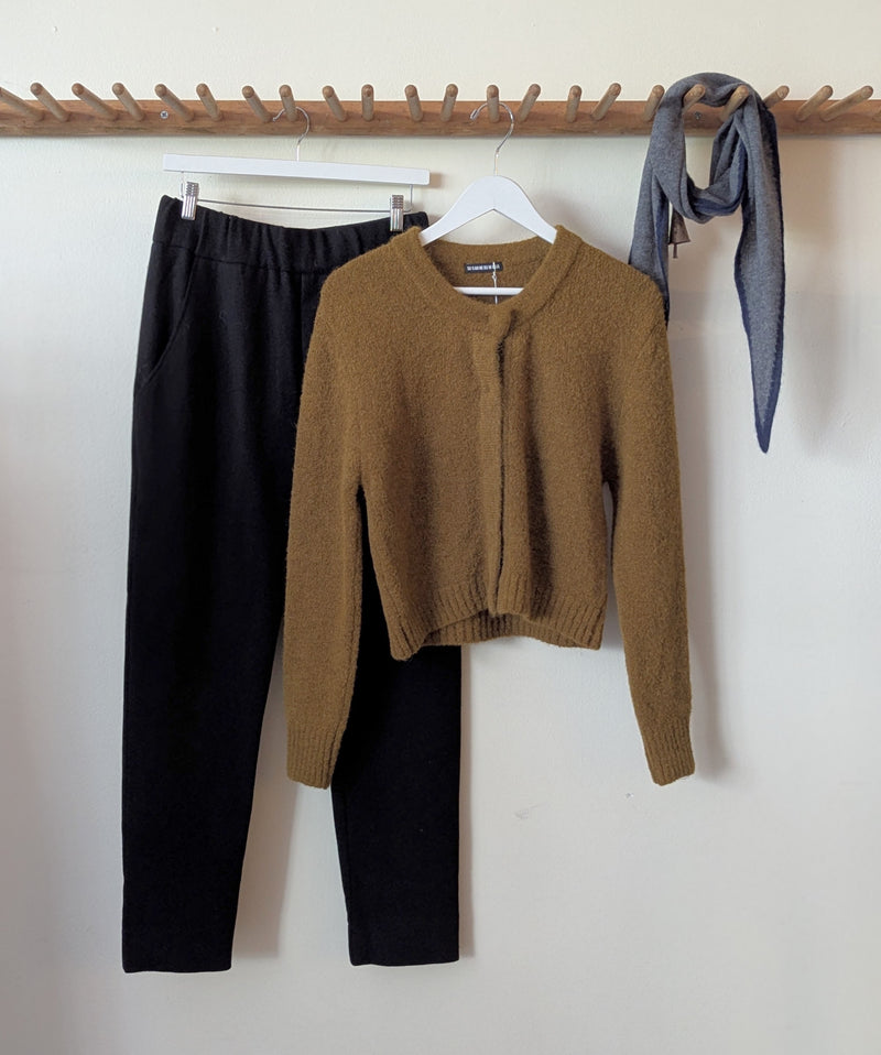 Wool Jersey Trousers - Coal Black