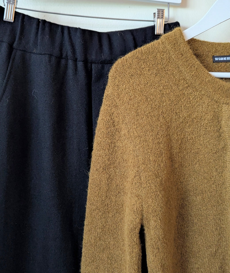 Wool Jersey Trousers - Coal Black