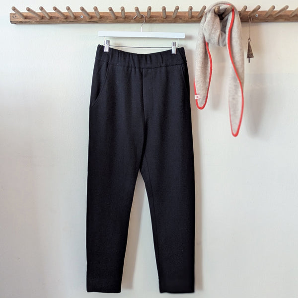 Wool Jersey Trousers - Coal Black