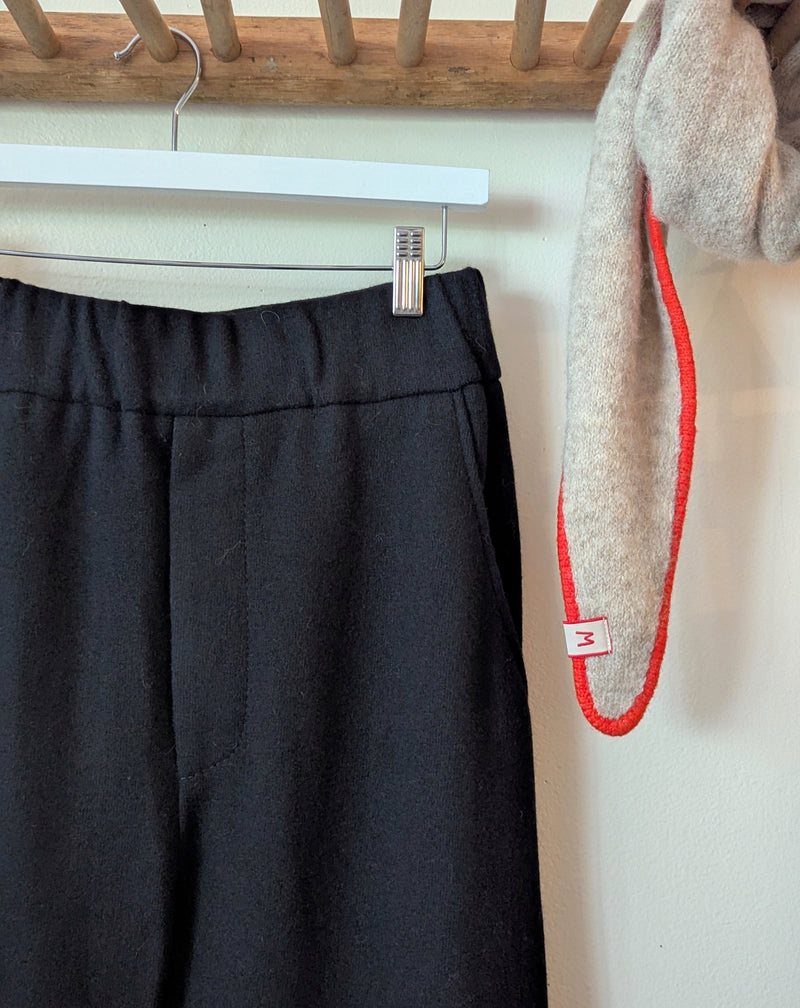 Wool Jersey Trousers - Coal Black