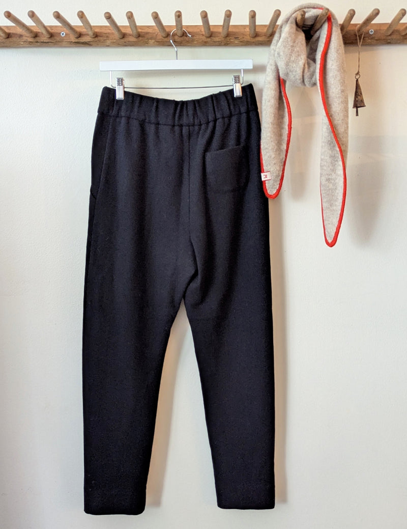 Wool Jersey Trousers - Coal Black