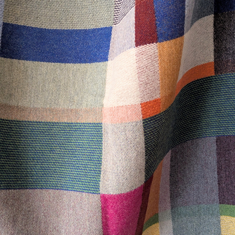 Close-up of multicolored fabric with striped pattern