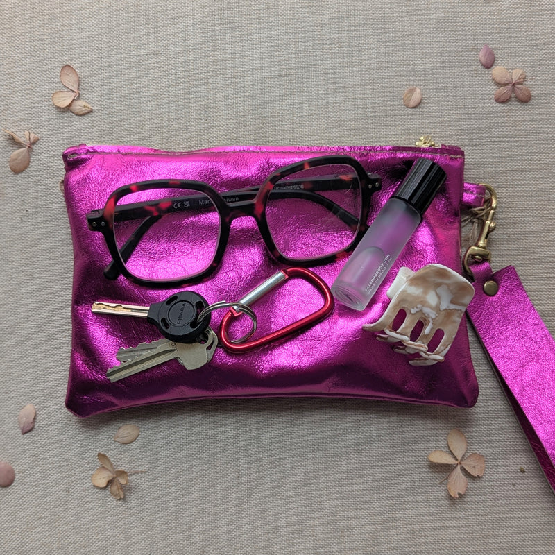 Small Pouches and Wallets - Metallic Pink