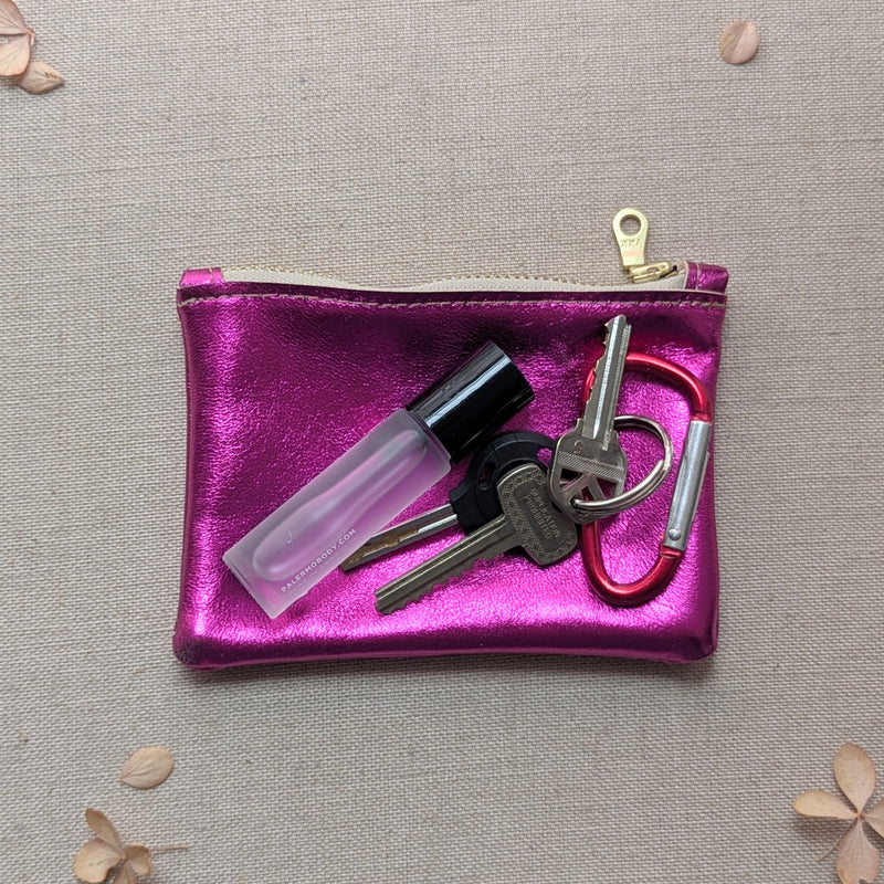 Small Pouches and Wallets - Metallic Pink