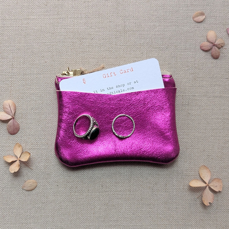 Small Pouches and Wallets - Metallic Pink
