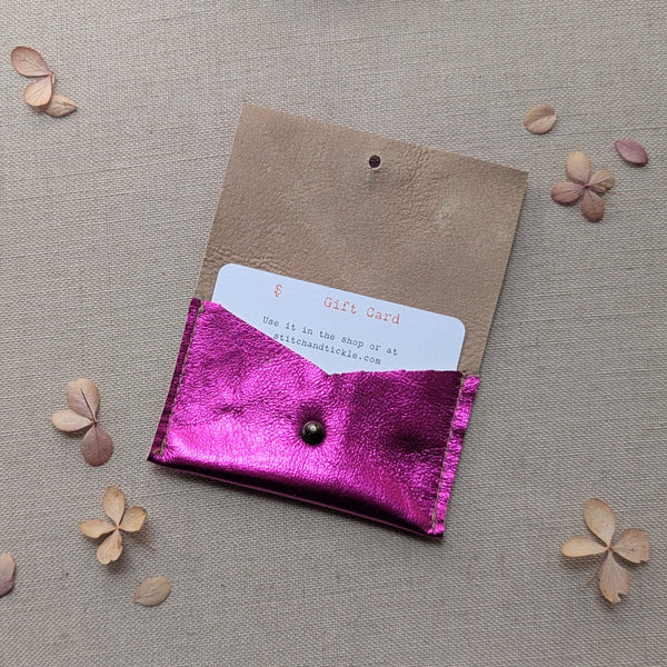 Small Pouches and Wallets - Metallic Pink