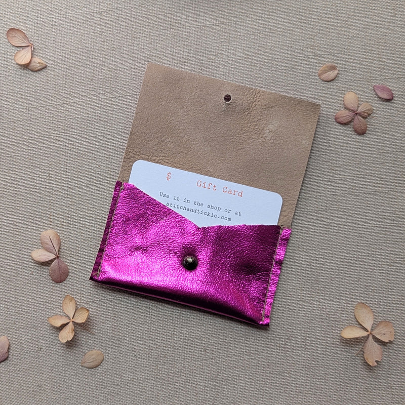 Small Pouches and Wallets - Metallic Pink