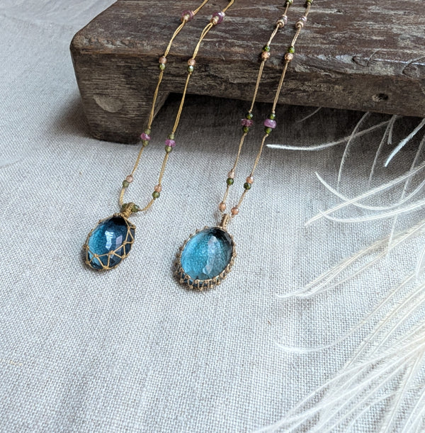 Tibetan Necklace - Blue Fluorite