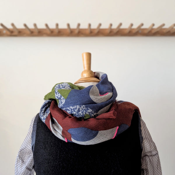 Ma Poesie Pink & Khaki Eternel Scarf