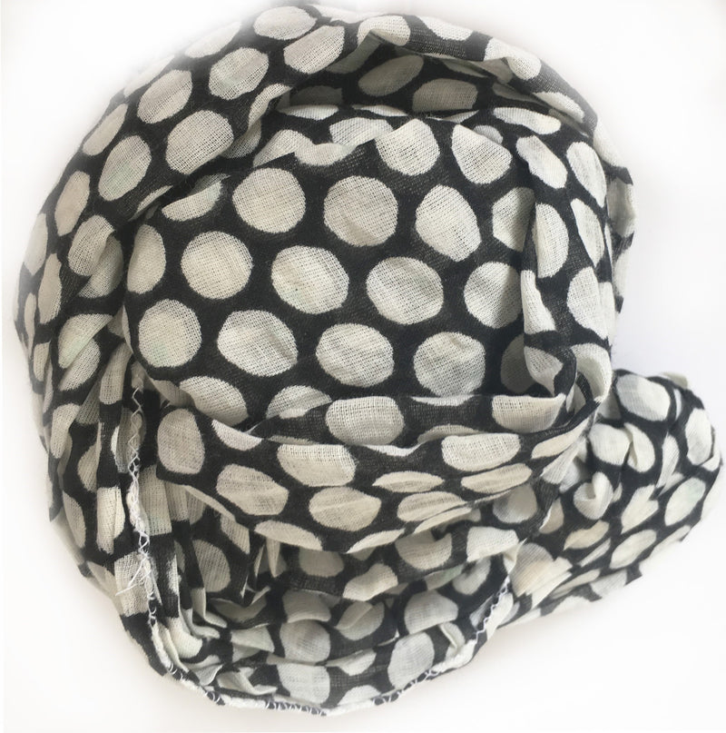 Organic Cotton Scarf - Blockprinted - Dots