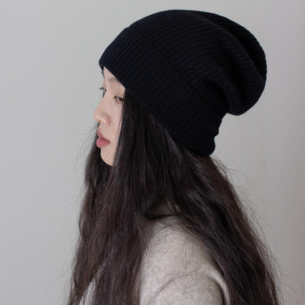 Oats & Rice cashmere black beanie shop boston