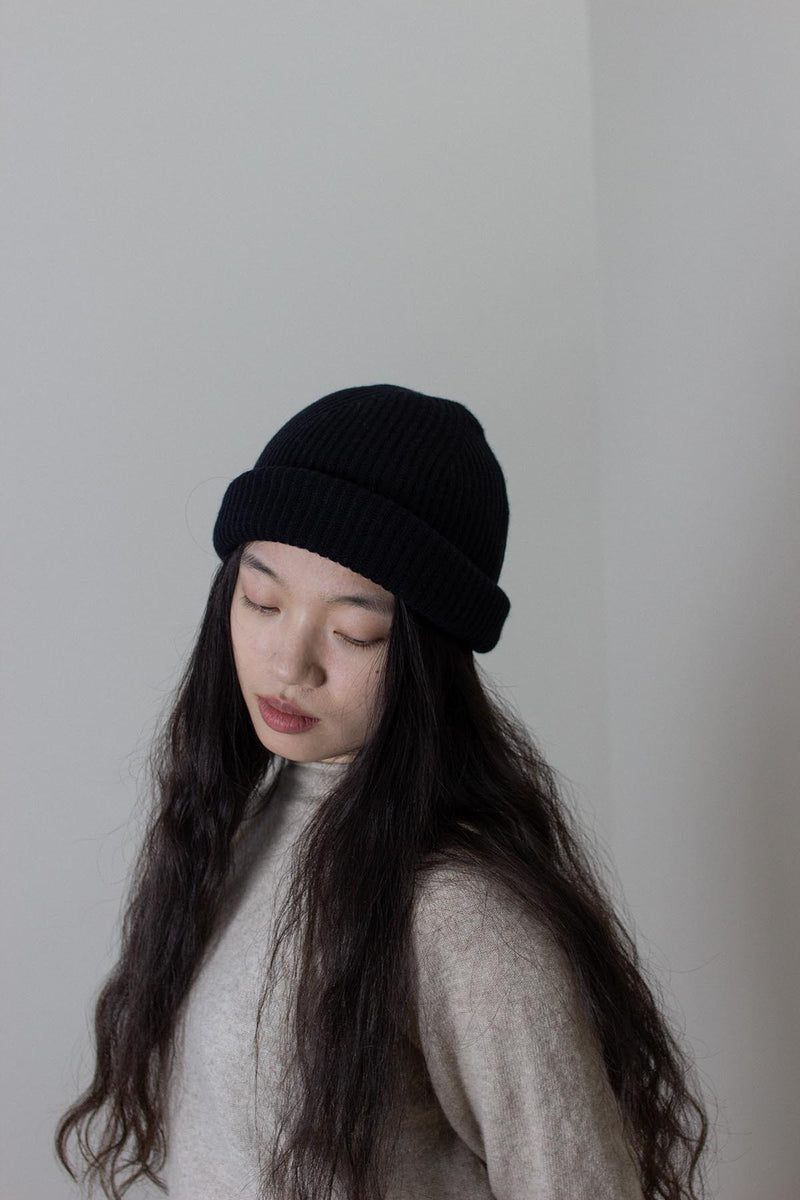 Oats & Rice cashmere black beanie shop boston