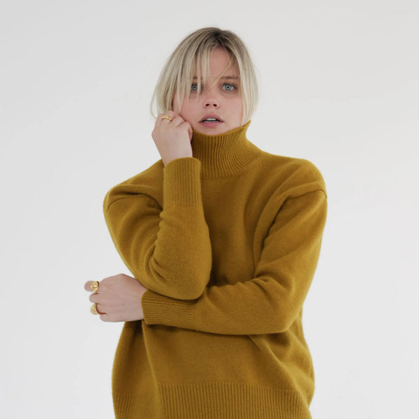 Amente Wool Turtleneck Sweater | Mustard | Stitch and Tickle