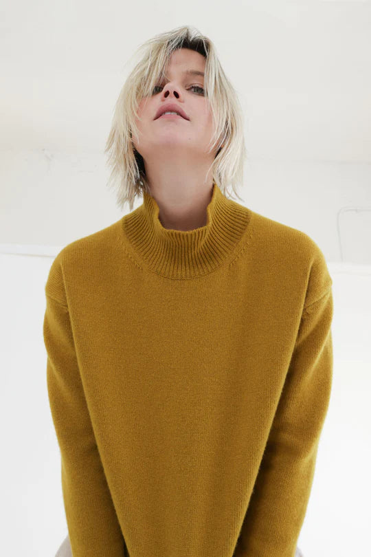 Wool Turtleneck Sweater - Mustard