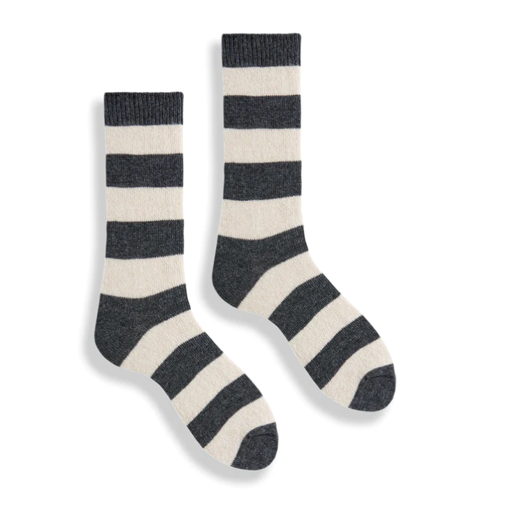Cashmere & Merino Wool Striped Socks - Men & Women's