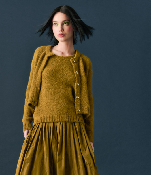 Fluffy Knit Cardigan - Tobacco