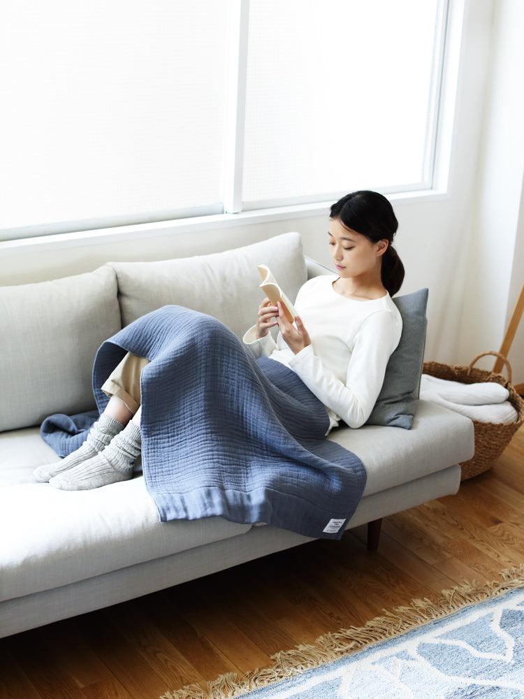 Shinto inner pile towel charcoal gray organic throw blanket face hand bath Japan shop Boston sowa gift store boutique 